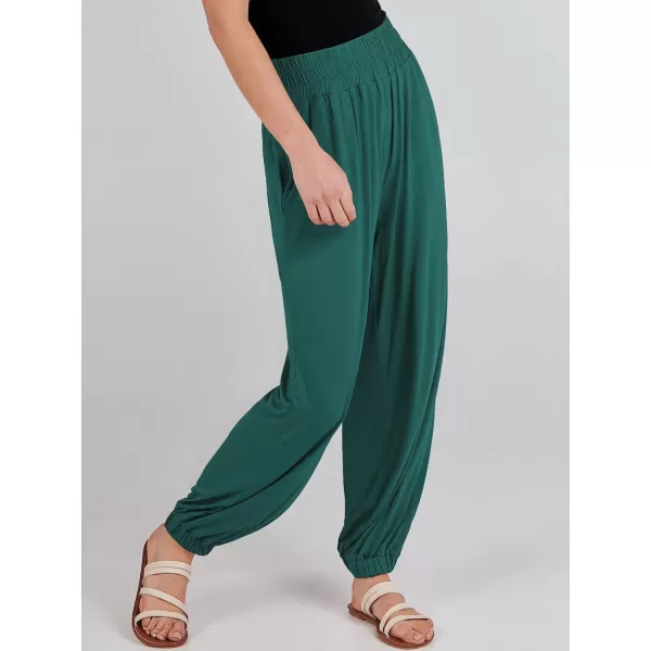 imageANRABESS Womens Summer Palazzo Pants Casual Loose Elastic High Waist Lounge Baggy Joggers Trousers with PocketsGreen