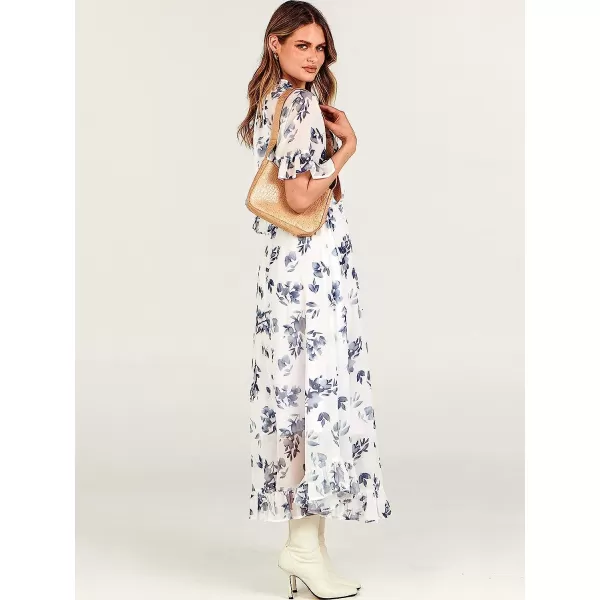 imageANRABESS Womens Summer Ruffle Maxi Dress Floral Print 34 Bell Sleeve V Neck High Waist Flowy Boho Long DressFlora 10