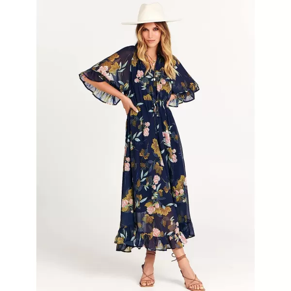 imageANRABESS Womens Summer Ruffle Maxi Dress Floral Print 34 Bell Sleeve V Neck High Waist Flowy Boho Long DressFloral 01