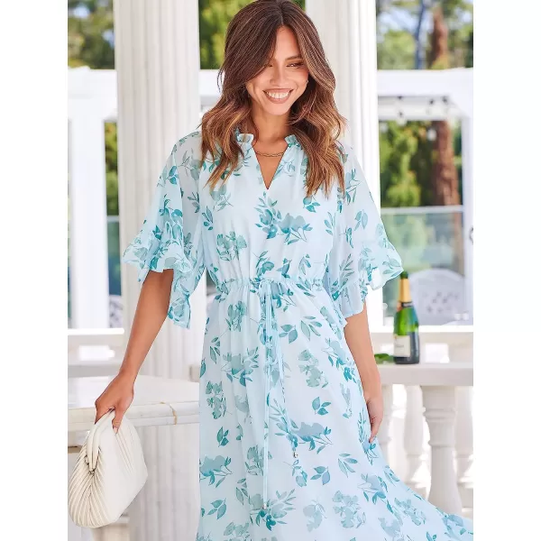 imageANRABESS Womens Summer Ruffle Maxi Dress Floral Print 34 Bell Sleeve V Neck High Waist Flowy Boho Long DressFloral 02