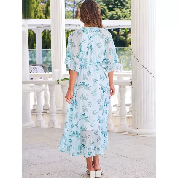 imageANRABESS Womens Summer Ruffle Maxi Dress Floral Print 34 Bell Sleeve V Neck High Waist Flowy Boho Long DressFloral 02