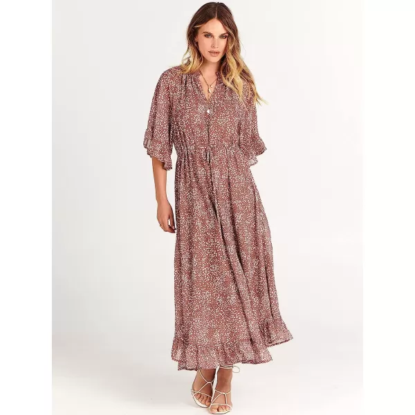 imageANRABESS Womens Summer Ruffle Maxi Dress Floral Print 34 Bell Sleeve V Neck High Waist Flowy Boho Long DressFloral 03