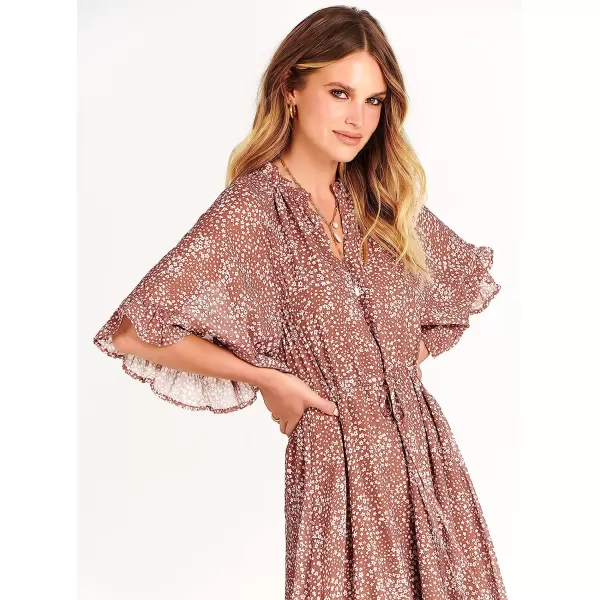 imageANRABESS Womens Summer Ruffle Maxi Dress Floral Print 34 Bell Sleeve V Neck High Waist Flowy Boho Long DressFloral 03