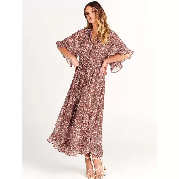 imageANRABESS Womens Summer Ruffle Maxi Dress Floral Print 34 Bell Sleeve V Neck High Waist Flowy Boho Long DressFloral 03
