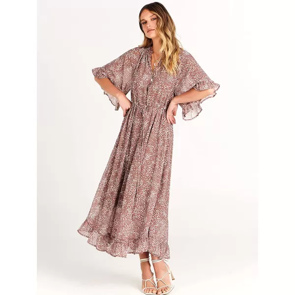 imageANRABESS Womens Summer Ruffle Maxi Dress Floral Print 34 Bell Sleeve V Neck High Waist Flowy Boho Long DressFloral 03