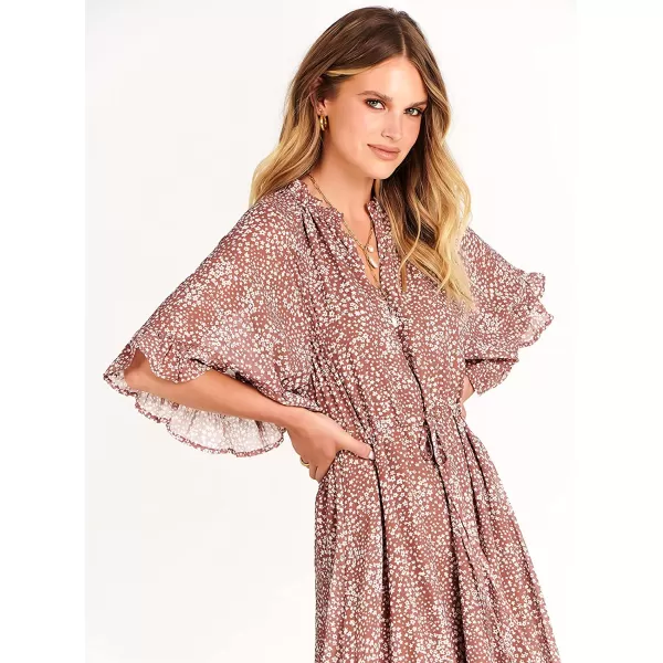 imageANRABESS Womens Summer Ruffle Maxi Dress Floral Print 34 Bell Sleeve V Neck High Waist Flowy Boho Long DressFloral 03