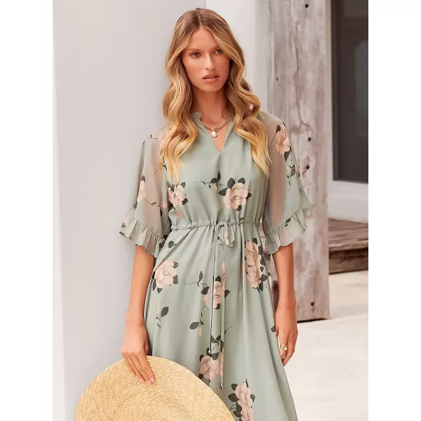 imageANRABESS Womens Summer Ruffle Maxi Dress Floral Print 34 Bell Sleeve V Neck High Waist Flowy Boho Long DressFloral 05