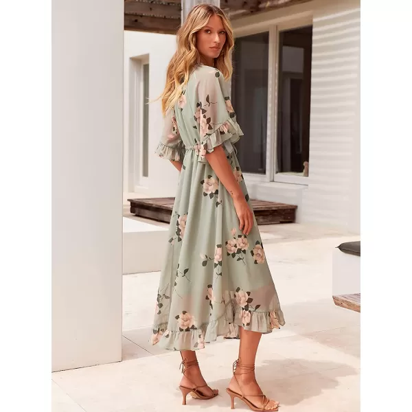 imageANRABESS Womens Summer Ruffle Maxi Dress Floral Print 34 Bell Sleeve V Neck High Waist Flowy Boho Long DressFloral 05
