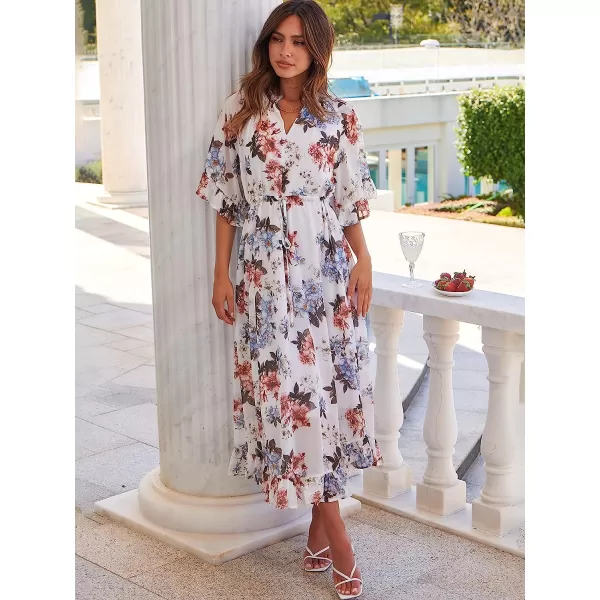 imageANRABESS Womens Summer Ruffle Maxi Dress Floral Print 34 Bell Sleeve V Neck High Waist Flowy Boho Long DressFloral 06