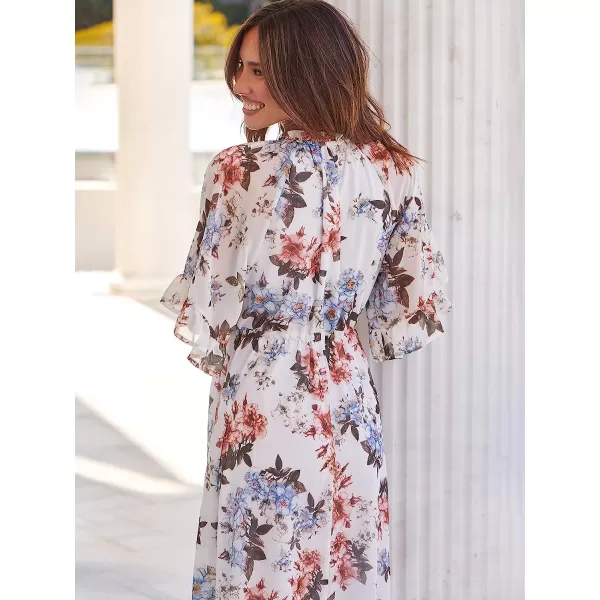 imageANRABESS Womens Summer Ruffle Maxi Dress Floral Print 34 Bell Sleeve V Neck High Waist Flowy Boho Long DressFloral 06