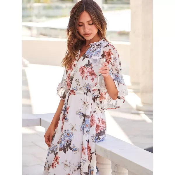 imageANRABESS Womens Summer Ruffle Maxi Dress Floral Print 34 Bell Sleeve V Neck High Waist Flowy Boho Long DressFloral 06