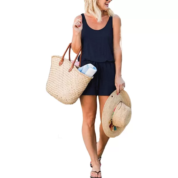 imageANRABESS Womens Summer Scoop Neck Sleeveless Casual Tank Top Short Jumpsuit Rompers with Pockets02navyblue
