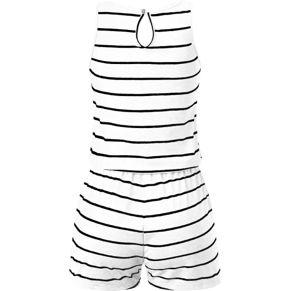 imageANRABESS Womens Summer Scoop Neck Sleeveless Casual Tank Top Short Jumpsuit Rompers with Pockets02whiteampblack