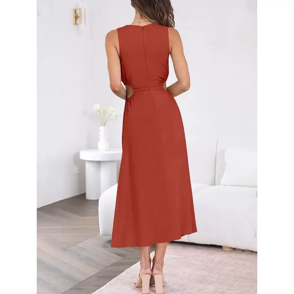 imageANRABESS Womens Summer Sleeveless Cutout Maxi Dress Bodycon Slit Beach Wedding Guest DressesBrick Red