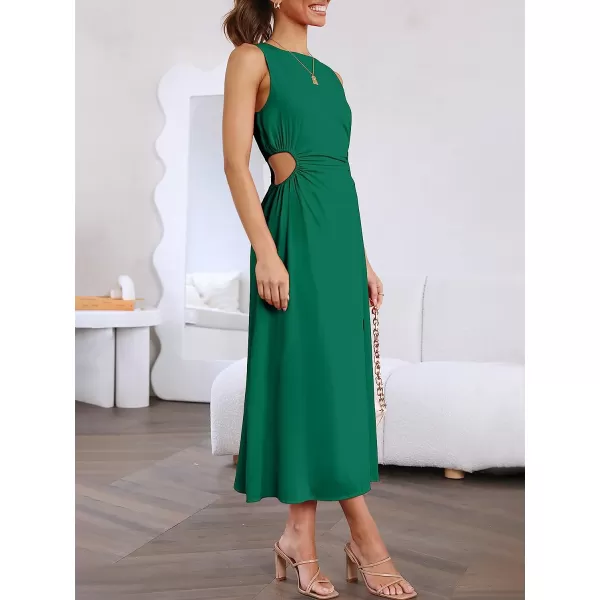imageANRABESS Womens Summer Sleeveless Cutout Maxi Dress Bodycon Slit Beach Wedding Guest DressesGrass