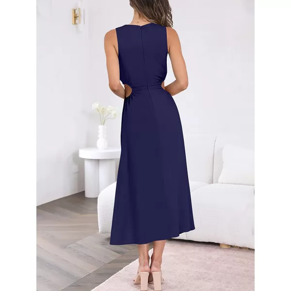 imageANRABESS Womens Summer Sleeveless Cutout Maxi Dress Bodycon Slit Beach Wedding Guest DressesNavy Blue