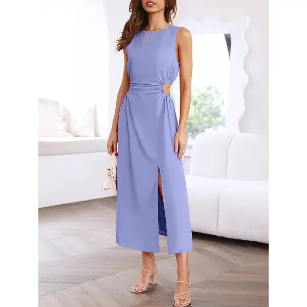 imageANRABESS Womens Summer Sleeveless Cutout Maxi Dress Bodycon Slit Beach Wedding Guest DressesPurple Blue