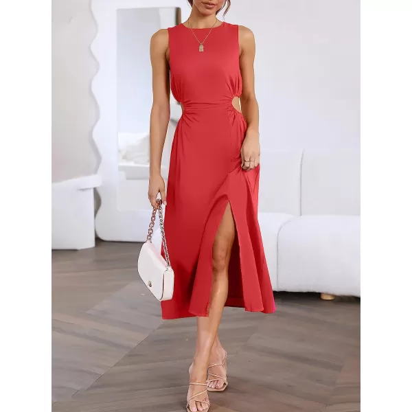 imageANRABESS Womens Summer Sleeveless Cutout Maxi Dress Bodycon Slit Beach Wedding Guest DressesRed