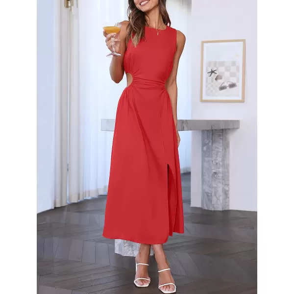 imageANRABESS Womens Summer Sleeveless Cutout Maxi Dress Bodycon Slit Beach Wedding Guest DressesRed