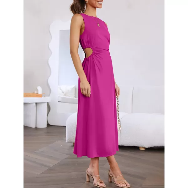 imageANRABESS Womens Summer Sleeveless Cutout Maxi Dress Bodycon Slit Beach Wedding Guest DressesRose