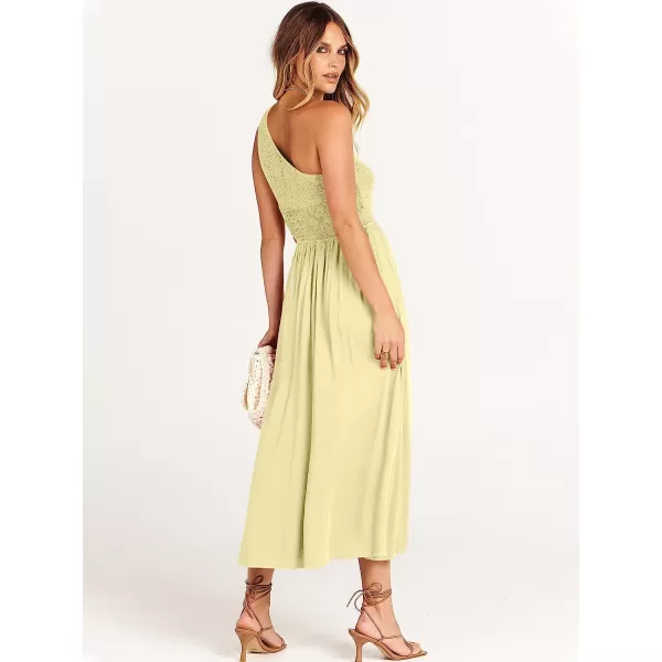 imageANRABESS Womens Summer Sleeveless Smocked One Shoulder Cutout Sundress Flowy ALine Beach Long Maxi DressBeige