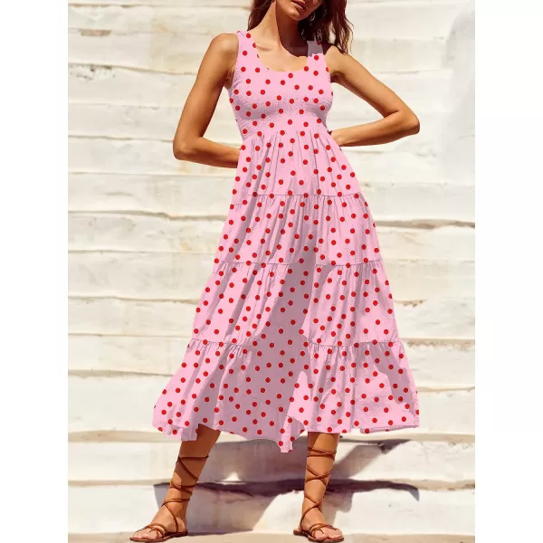 imageANRABESS Womens Summer Sleeveless Smocked Sundress Boho Ruffle Tiered Swing A Line Beach Midi Dress with PocketsPrint 01