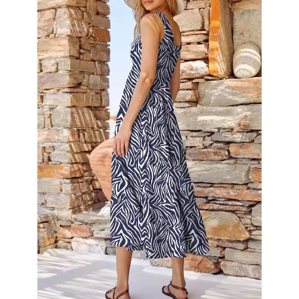 imageANRABESS Womens Summer Sleeveless Smocked Sundress Boho Ruffle Tiered Swing A Line Beach Midi Dress with PocketsPrint 02