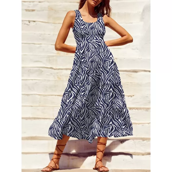 imageANRABESS Womens Summer Sleeveless Smocked Sundress Boho Ruffle Tiered Swing A Line Beach Midi Dress with PocketsPrint 02