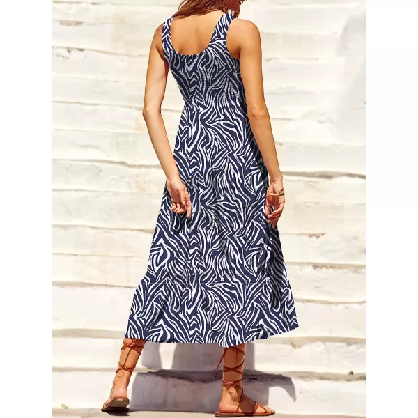 imageANRABESS Womens Summer Sleeveless Smocked Sundress Boho Ruffle Tiered Swing A Line Beach Midi Dress with PocketsPrint 02