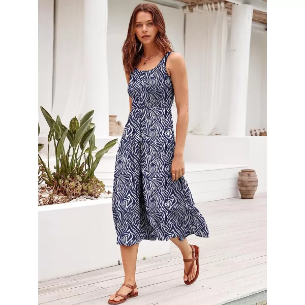 imageANRABESS Womens Summer Sleeveless Smocked Sundress Boho Ruffle Tiered Swing A Line Beach Midi Dress with PocketsPrint 02