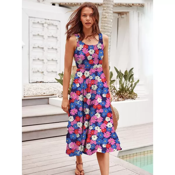 imageANRABESS Womens Summer Sleeveless Smocked Sundress Boho Ruffle Tiered Swing A Line Beach Midi Dress with PocketsPrint 03