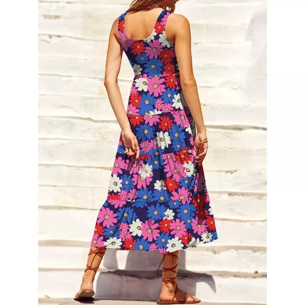 imageANRABESS Womens Summer Sleeveless Smocked Sundress Boho Ruffle Tiered Swing A Line Beach Midi Dress with PocketsPrint 03