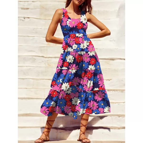 imageANRABESS Womens Summer Sleeveless Smocked Sundress Boho Ruffle Tiered Swing A Line Beach Midi Dress with PocketsPrint 03