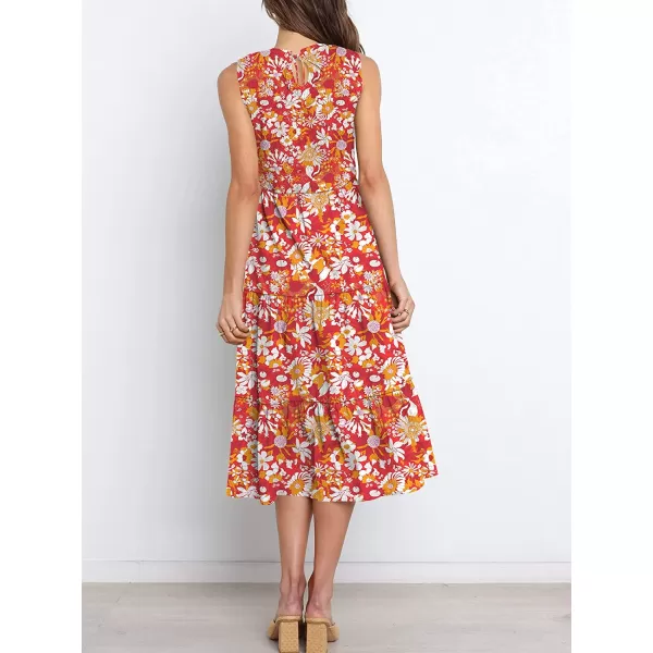 imageANRABESS Womens Summer Sleeveless Smocked Sundress Elastic Waist Tiered Swing A Line Beach Midi Dress with PocketsFloral 02