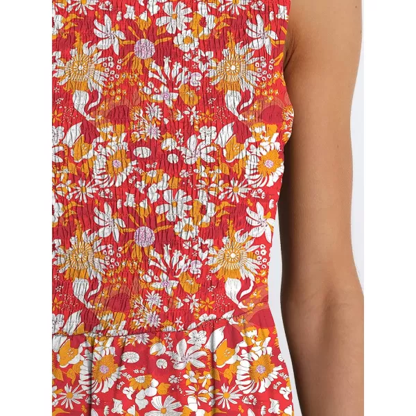 imageANRABESS Womens Summer Sleeveless Smocked Sundress Elastic Waist Tiered Swing A Line Beach Midi Dress with PocketsFloral 02