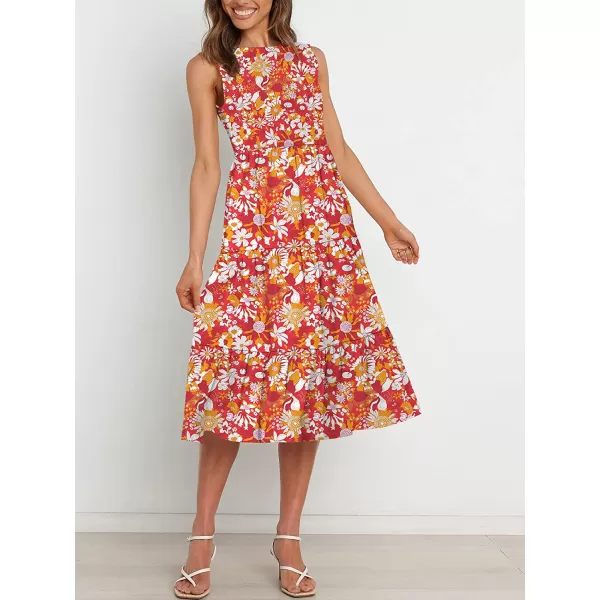 imageANRABESS Womens Summer Sleeveless Smocked Sundress Elastic Waist Tiered Swing A Line Beach Midi Dress with PocketsFloral 02