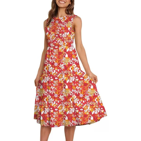 imageANRABESS Womens Summer Sleeveless Smocked Sundress Elastic Waist Tiered Swing A Line Beach Midi Dress with PocketsFloral 02