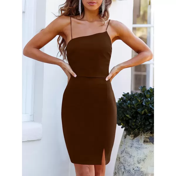 imageANRABESS Womens Summer Sleeveless Spaghetti Strap Short Dress Backless Bodycon Split Hem Cocktail Formal DressesBrown