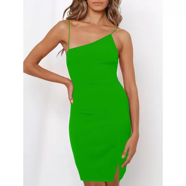 imageANRABESS Womens Summer Sleeveless Spaghetti Strap Short Dress Backless Bodycon Split Hem Cocktail Formal DressesGreen
