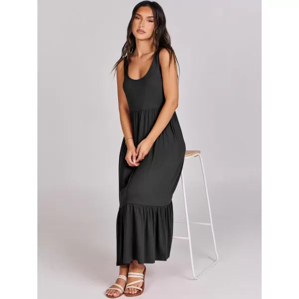 imageANRABESS Womens Summer Sleeveless Sundress Swing Dress Casual Flowy Tiered Beach Maxi Dress with PocketsBlack