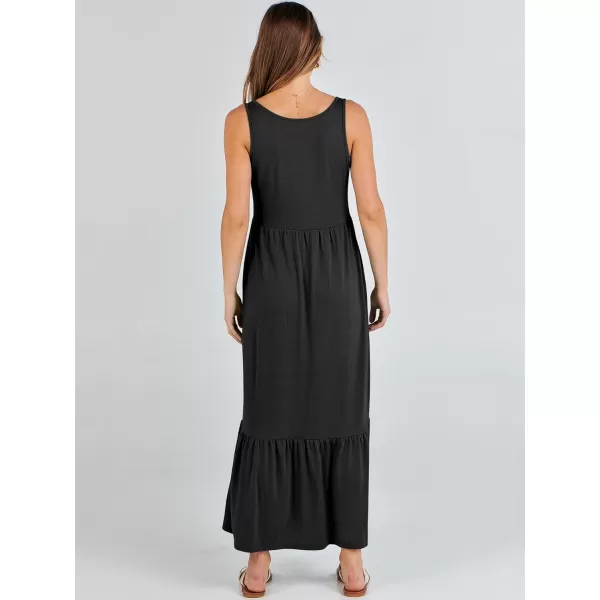 imageANRABESS Womens Summer Sleeveless Sundress Swing Dress Casual Flowy Tiered Beach Maxi Dress with PocketsBlack
