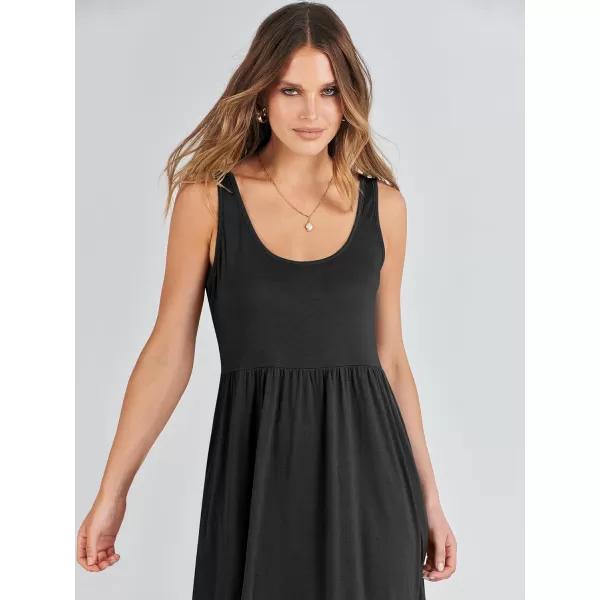 imageANRABESS Womens Summer Sleeveless Sundress Swing Dress Casual Flowy Tiered Beach Maxi Dress with PocketsBlack