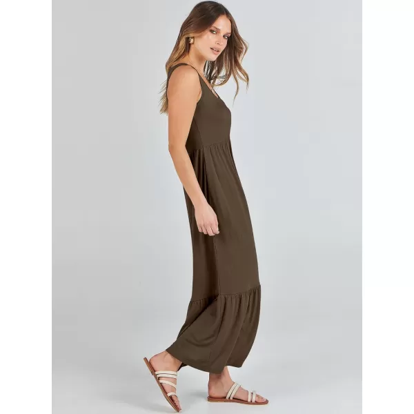 imageANRABESS Womens Summer Sleeveless Sundress Swing Dress Casual Flowy Tiered Beach Maxi Dress with PocketsCoffee
