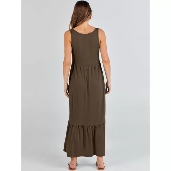imageANRABESS Womens Summer Sleeveless Sundress Swing Dress Casual Flowy Tiered Beach Maxi Dress with PocketsCoffee