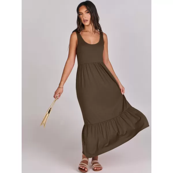 imageANRABESS Womens Summer Sleeveless Sundress Swing Dress Casual Flowy Tiered Beach Maxi Dress with PocketsCoffee