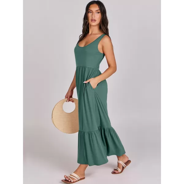 imageANRABESS Womens Summer Sleeveless Sundress Swing Dress Casual Flowy Tiered Beach Maxi Dress with PocketsGrass