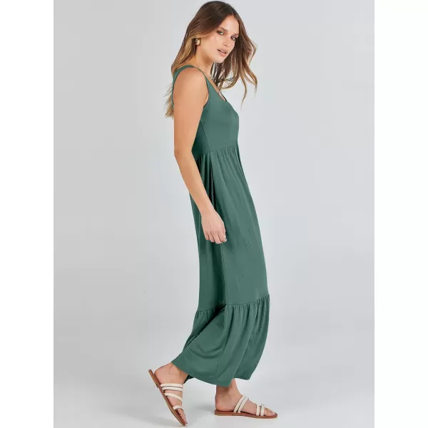 imageANRABESS Womens Summer Sleeveless Sundress Swing Dress Casual Flowy Tiered Beach Maxi Dress with PocketsGrass