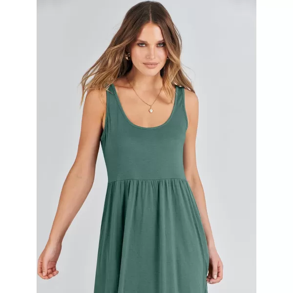 imageANRABESS Womens Summer Sleeveless Sundress Swing Dress Casual Flowy Tiered Beach Maxi Dress with PocketsGrass