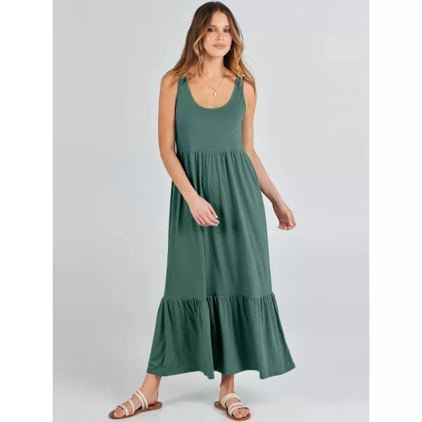 imageANRABESS Womens Summer Sleeveless Sundress Swing Dress Casual Flowy Tiered Beach Maxi Dress with PocketsGrass