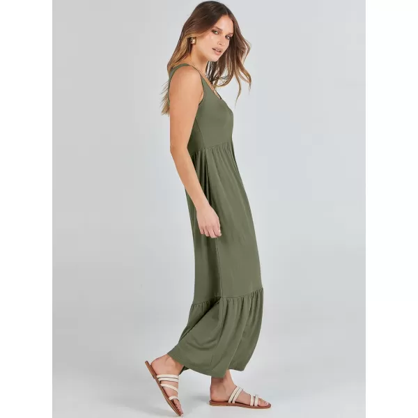 imageANRABESS Womens Summer Sleeveless Sundress Swing Dress Casual Flowy Tiered Beach Maxi Dress with PocketsGreen